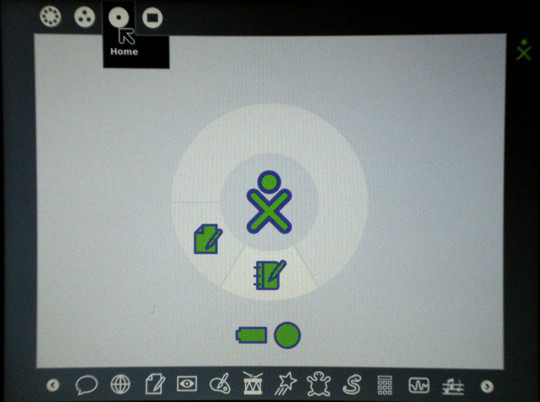 Home screen of OLPC